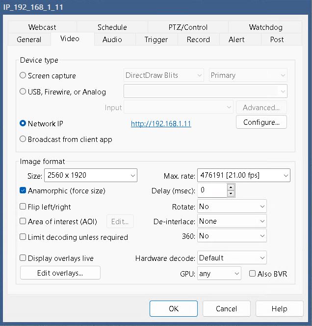 Alert Encoder Settings